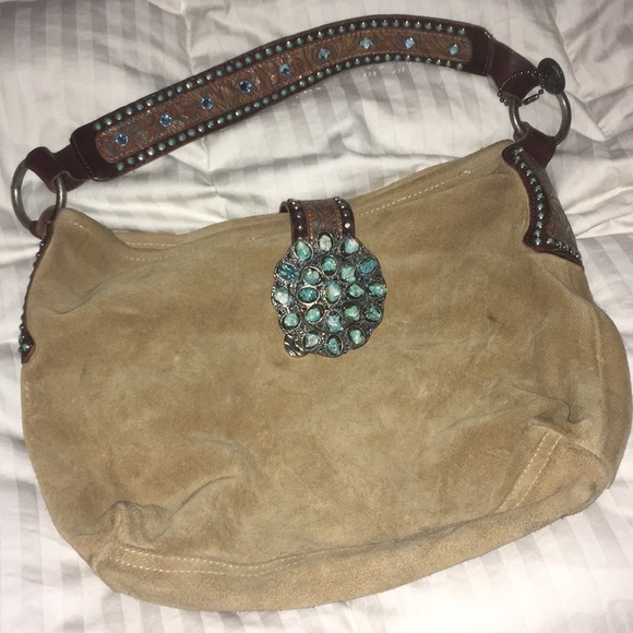 leather rock usa Handbags - Boho Suede shoulder Bag and Free Gift